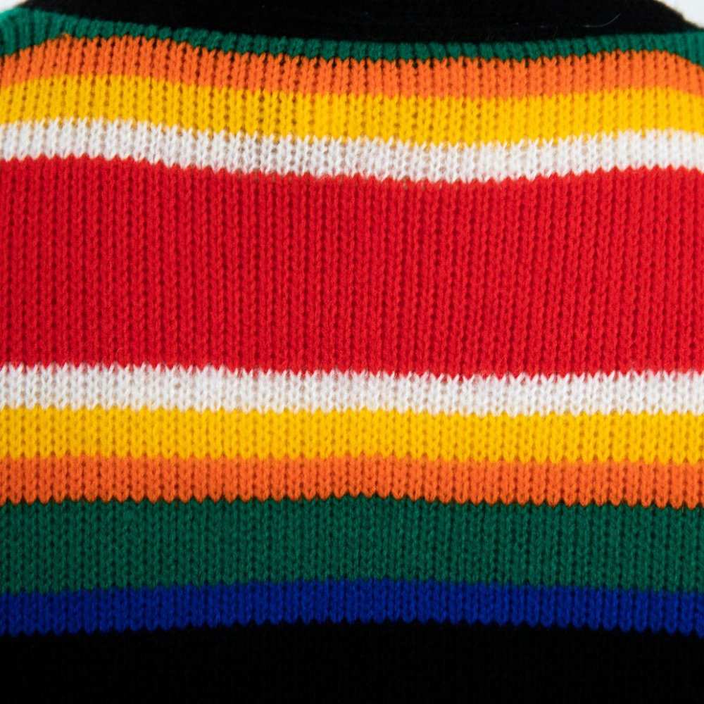 Vintage 70s S Spanish Style Rainbow Sweater Duster - Picture 8 of 9